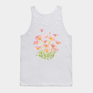 pink Marigold Margarita Rosa watercolor Tank Top